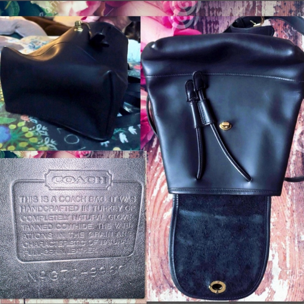 VINTAGE COACH BLACK LEATHER MINI DAYPACK BACKPACK 9960 - Picture 16 of 16